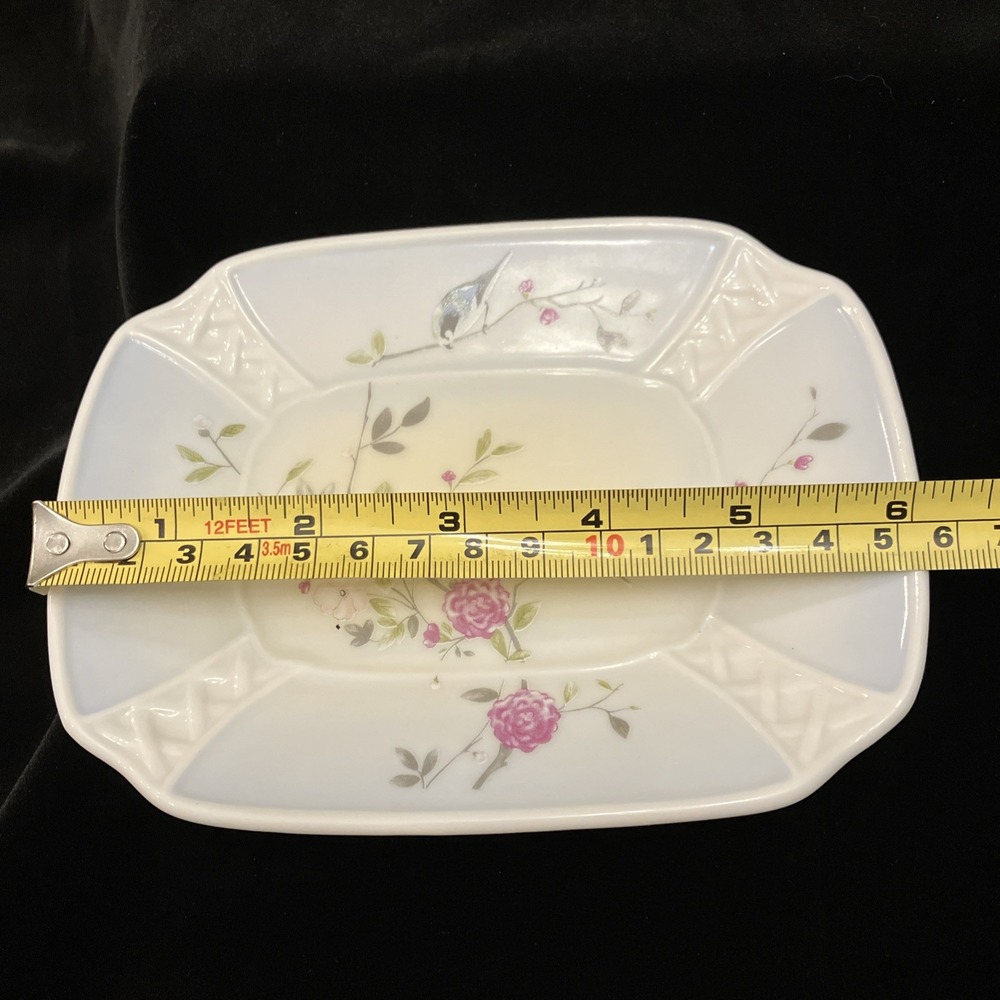 VTG Croscill Blue Wren Floral Lattice Bathroom 3 Pc Ceramic Vanity Rare Pattern - Picture 16 of 16
